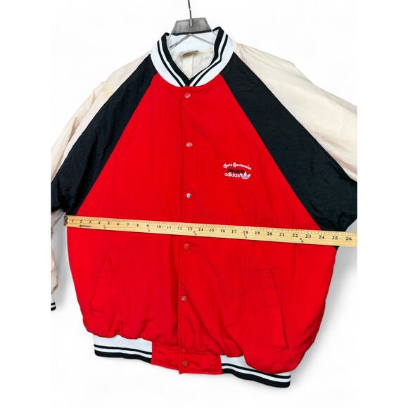Adidas Project Sport Spectacular Bomber Jacket Red White Size L Vintage 80s - Picture 11 of 16